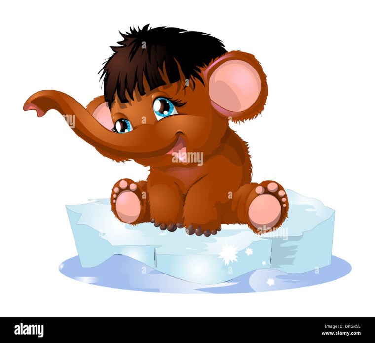 Мамонтенок на прозрачном фоне