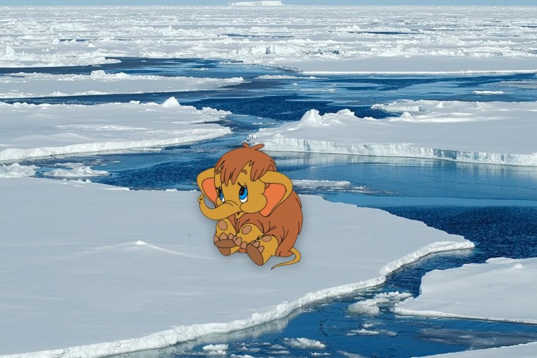 Мамонтенок на льдине фото