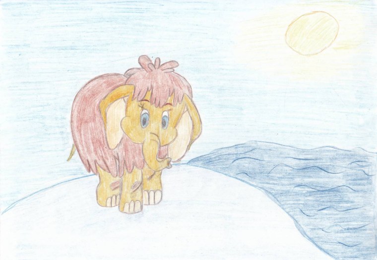 Поделка Мамонтенок на льдине