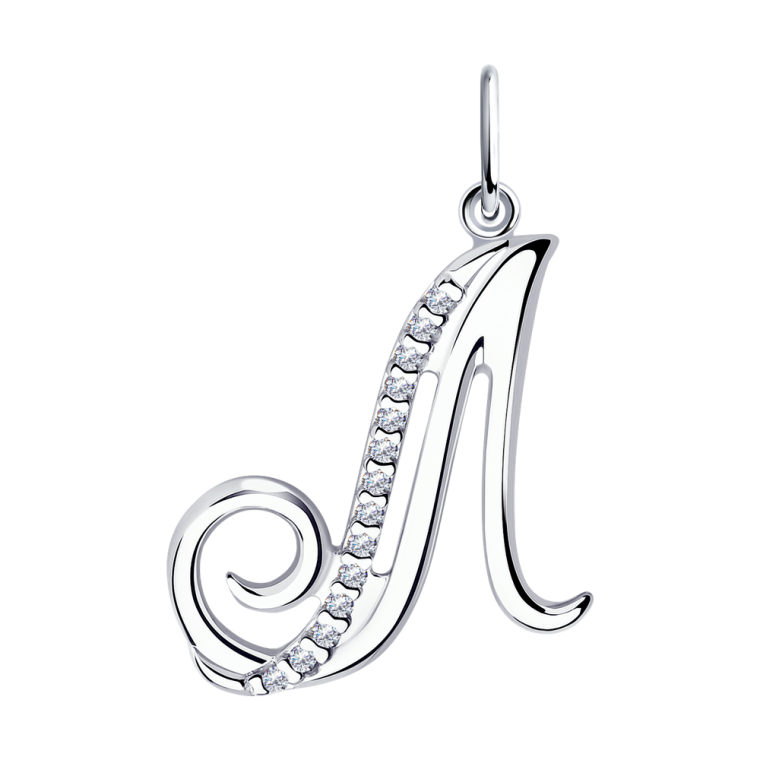 Подвеска серебряная буква л