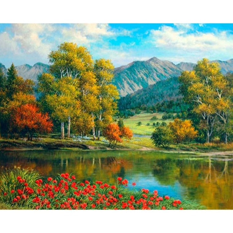 ВАНГОГВОМНЕ картина по номерам "красивая Долина", 40х50