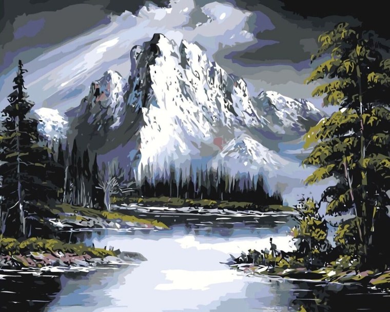 Алмазная мозаика горное озеро