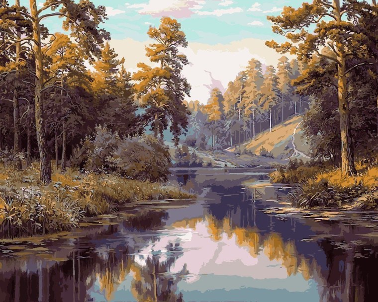 Художник Игорь Прищепа пейзаж Лесная река