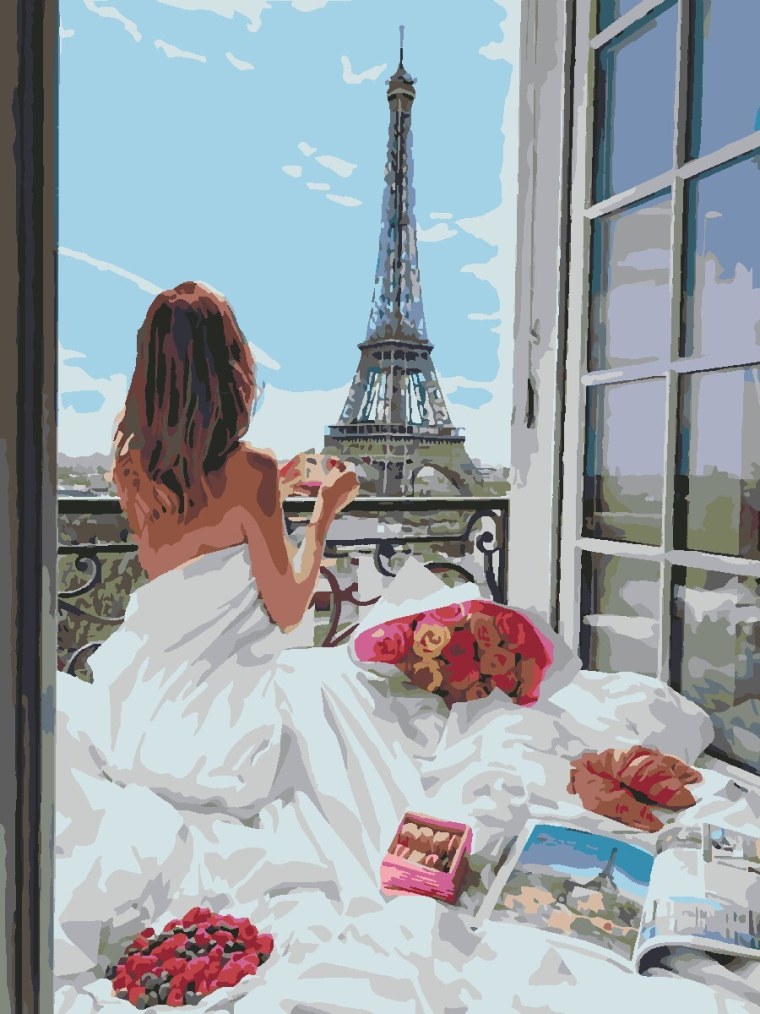 Завтрак с видом на Эйфелеву башню в Париже