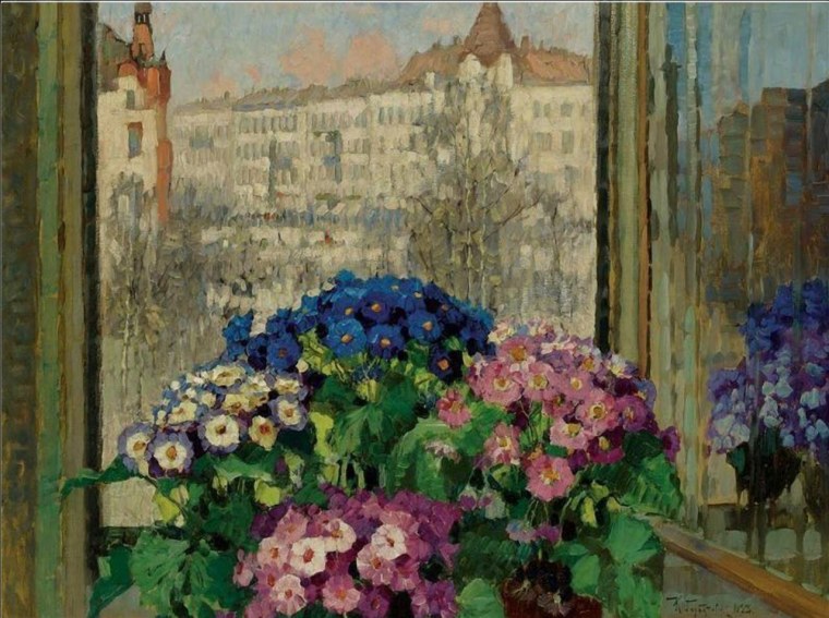 Константин Горбатов, "цветы на веранде", 1917г.