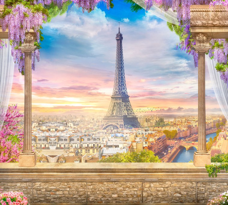 Фреска Париж Эйфелева башня