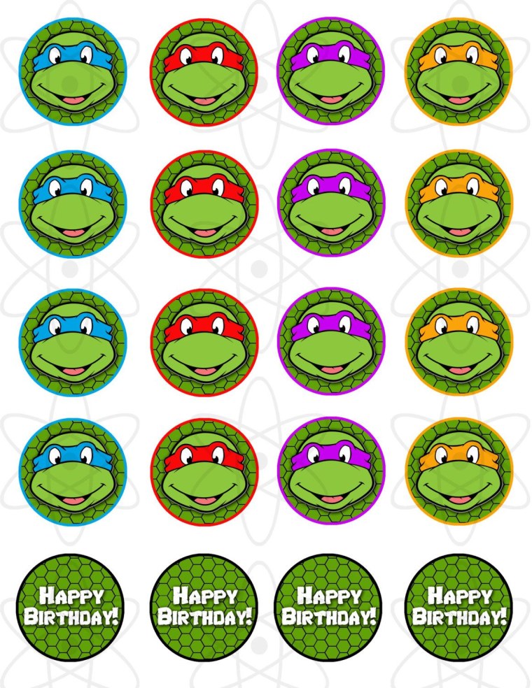 Этикетка черепашка ниндзя