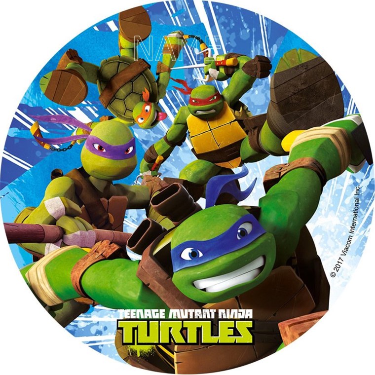 Черепашки ниндзя на торт круглая
