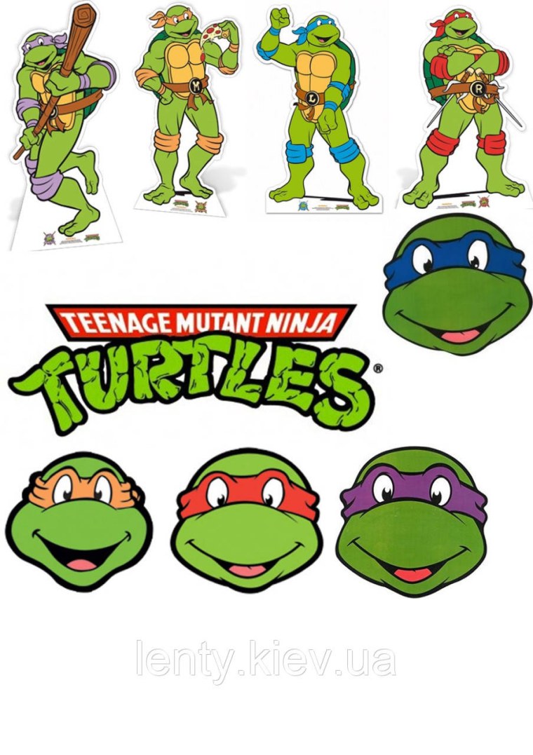 Черепашки ниндзя на сахарной бумаге