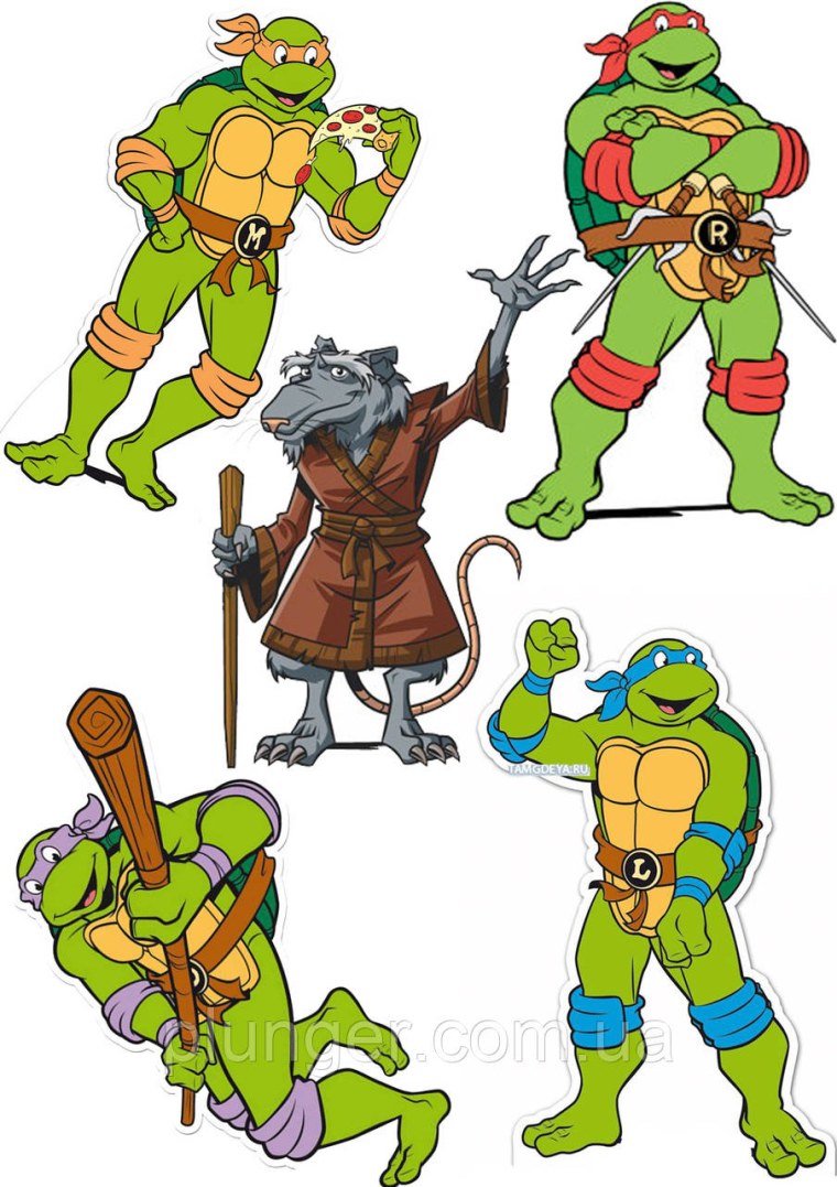 Черепашки ниндзя на вафельной бумаге