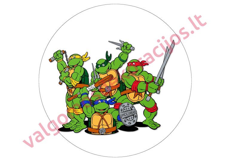 Черепашки ниндзя на белом фоне