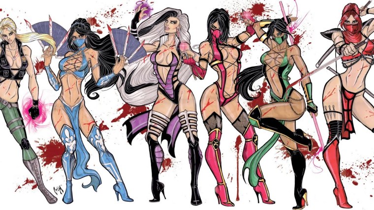 Милена Китана и Джейд и Скарлет из мортал комбат