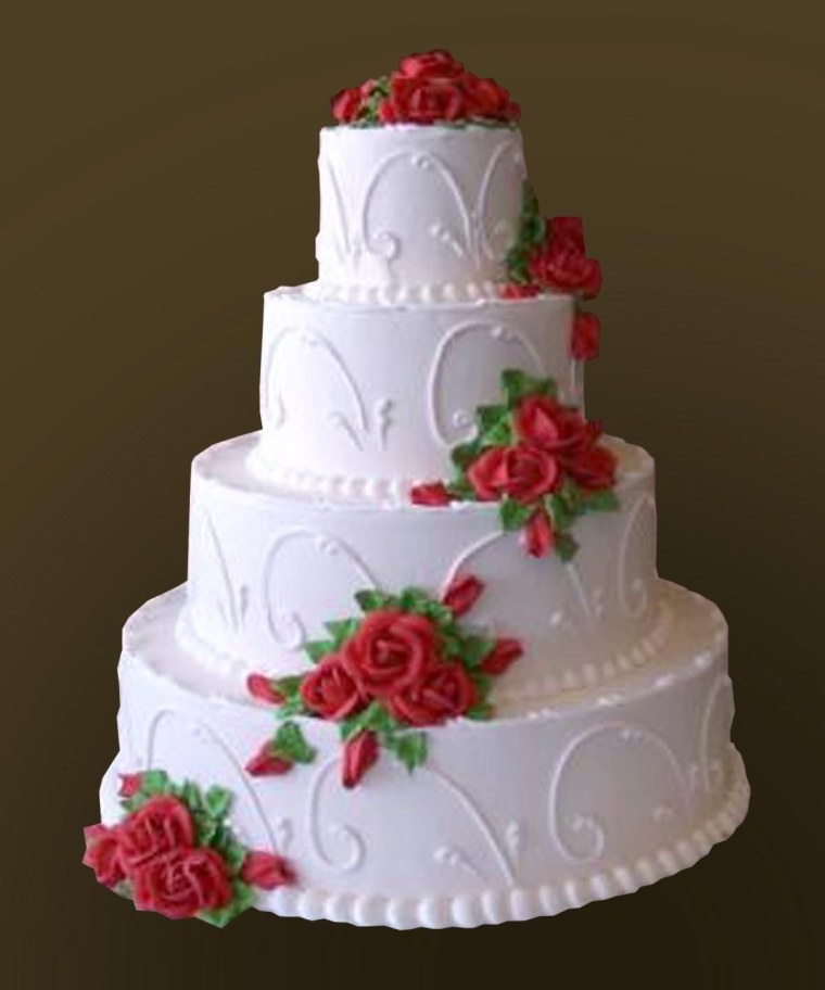 Свадебный торт трехъярусный