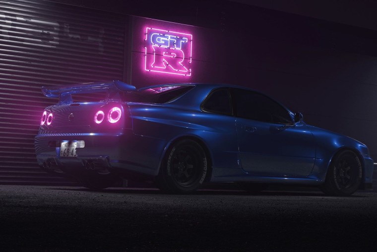 Nissan Skyline GTR r34 фиолетовый
