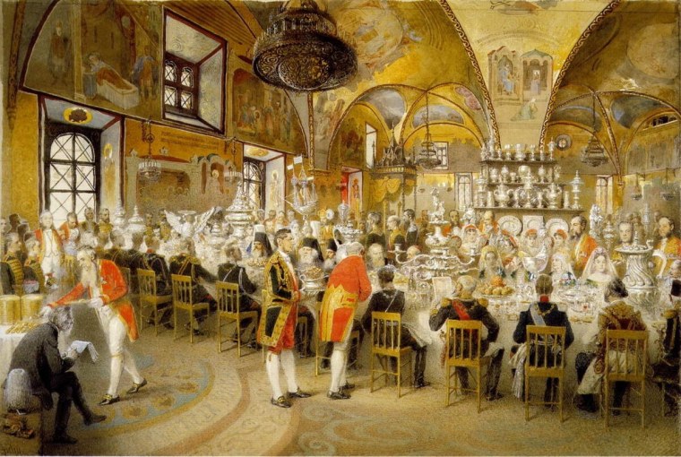 Пир в Грановитой палате Московского Кремля