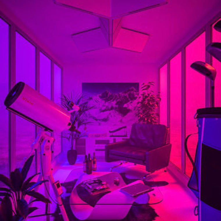 Комната в стиле неон
