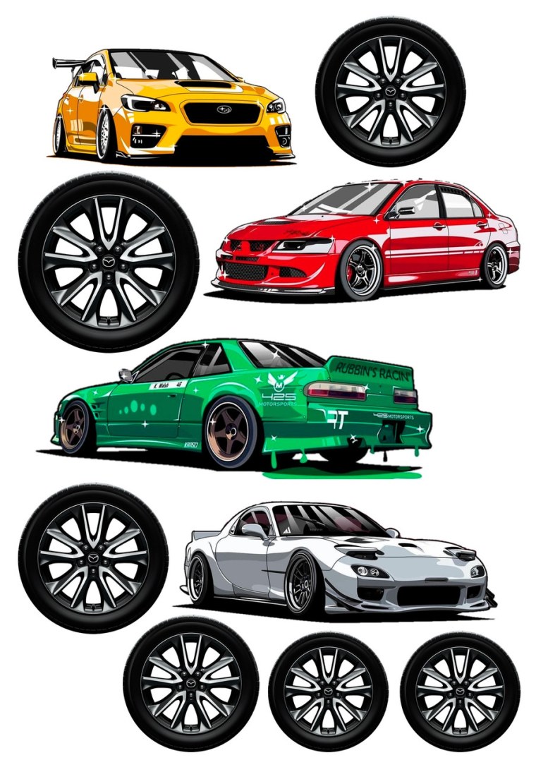 Вафельная картинка машинки