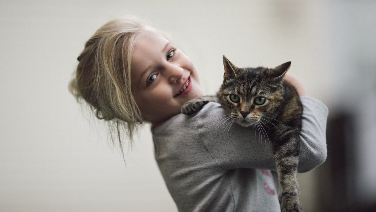 Девочка с котом на руках