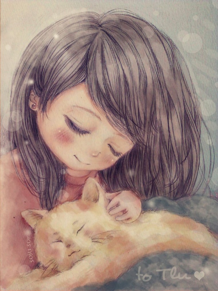 Девочка с котом