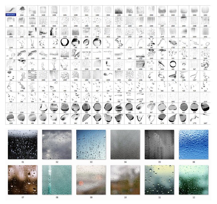 Кисти капли для фотошопа