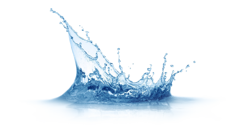 Брызги воды на белом фоне