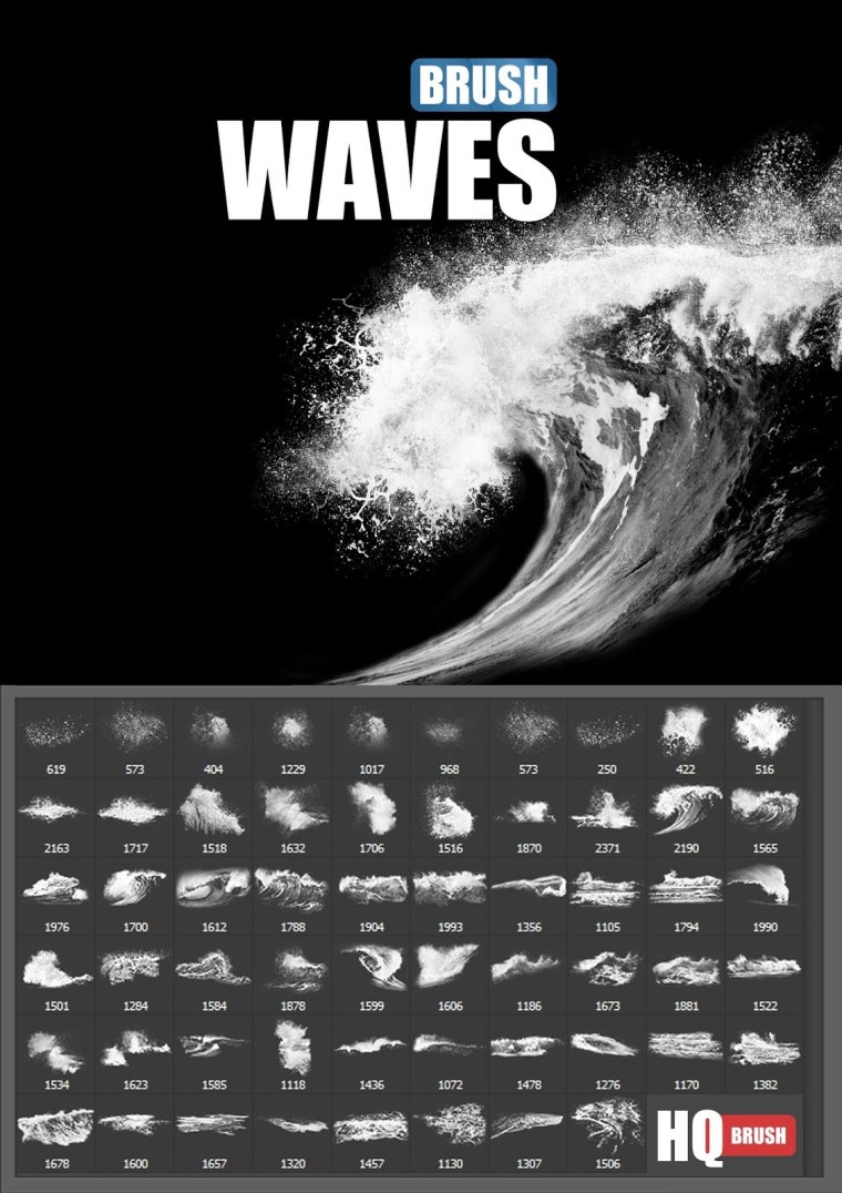Кисти для фотошопа всплеск волны