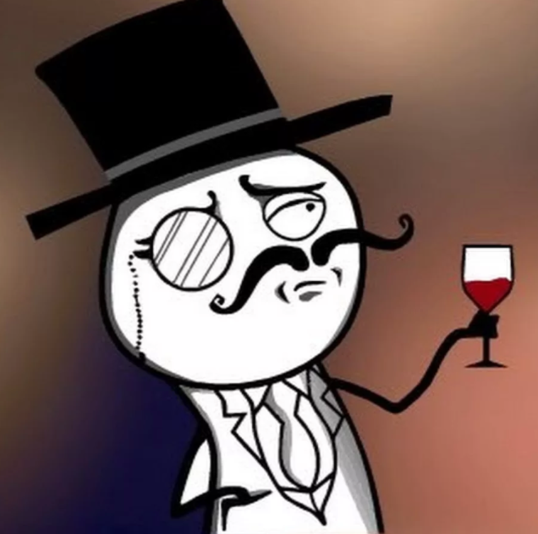 Мем в шляпе с моноклем