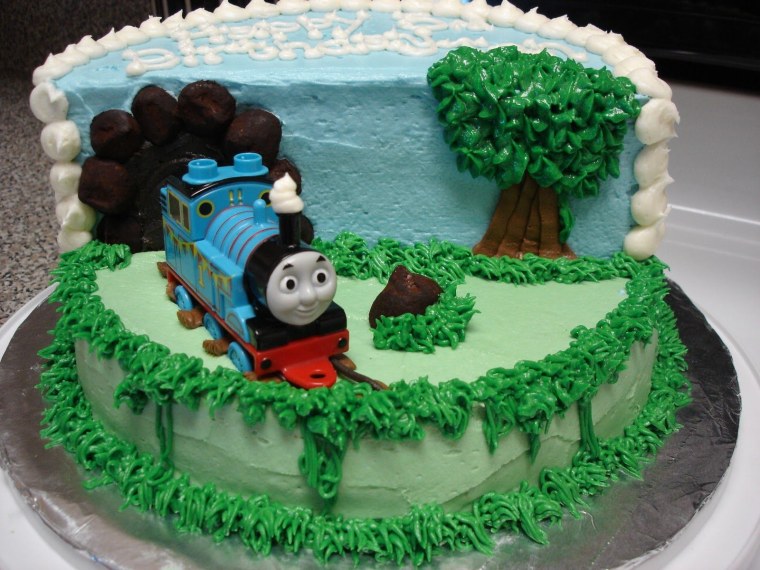 Торт паровозик Томас из крема