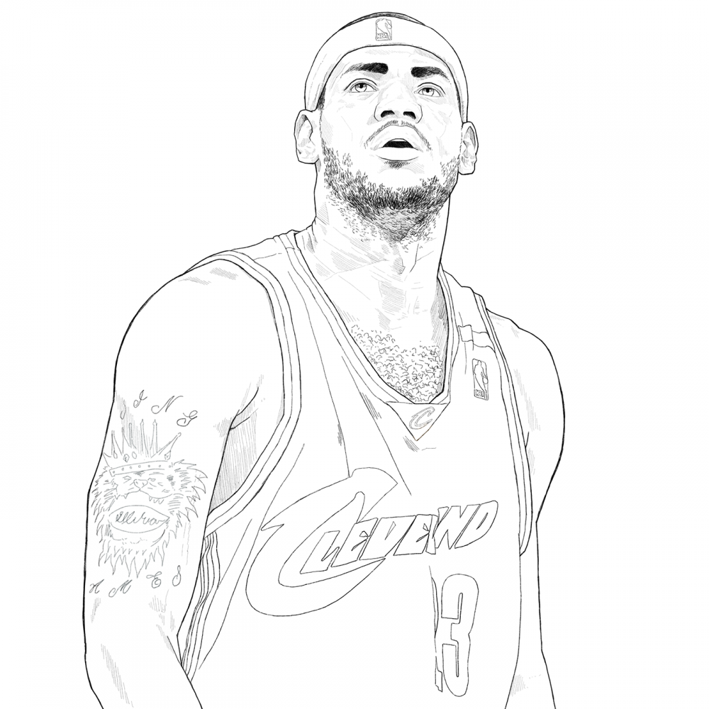 Леброн Джеймс рисунок легкий