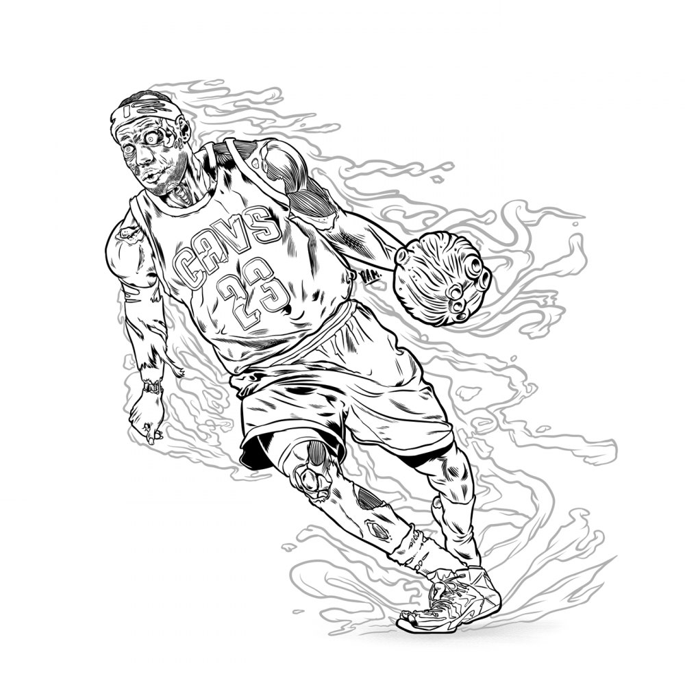 Леброн Джеймс рисунок