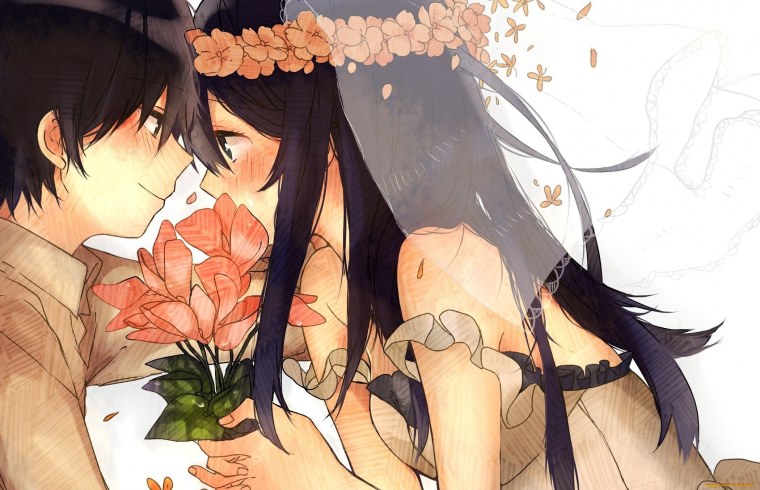 Парные обои в стиле аниме