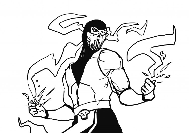 Раскраски мортал комбат Кано