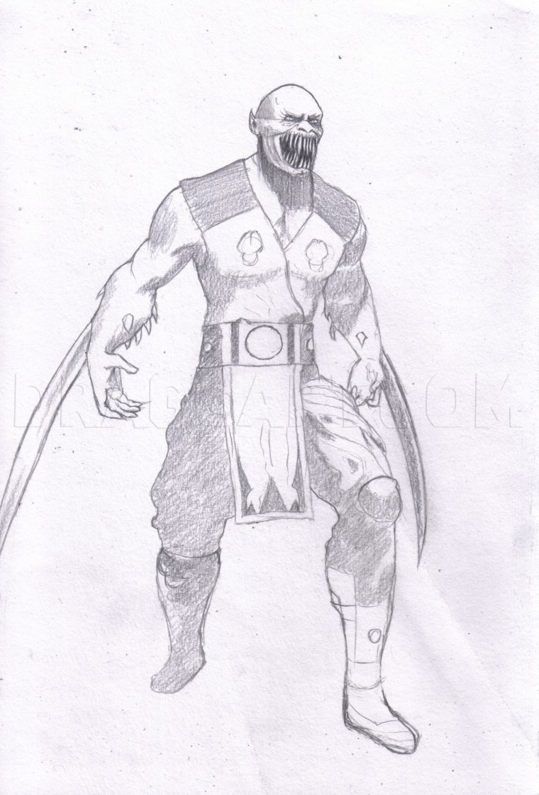 Саб Зиро мортал комбат карандашом