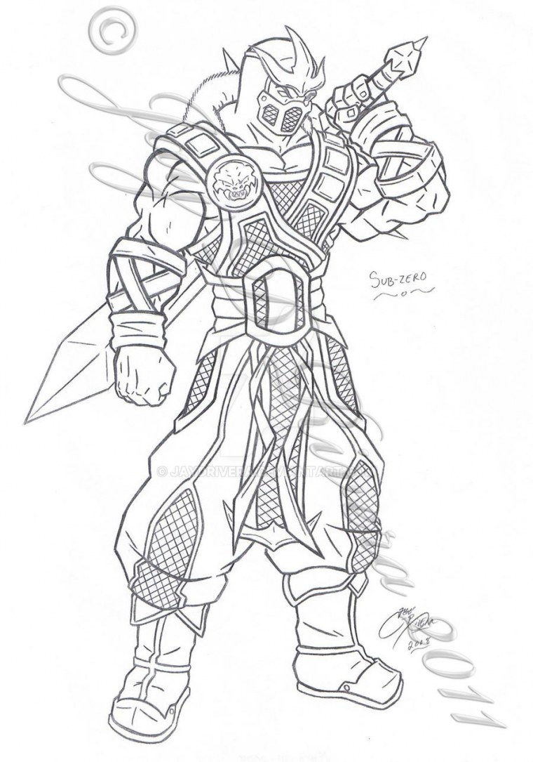 Раскраска мортал комбат Сабзиро