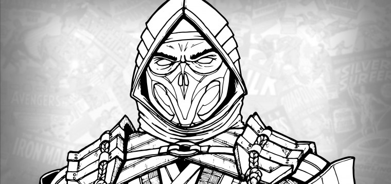 Рисовать скорпиона из мортал комбат 11