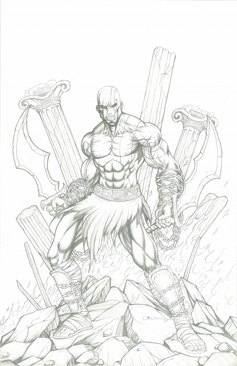 Раскраски мортал комбат Кратос