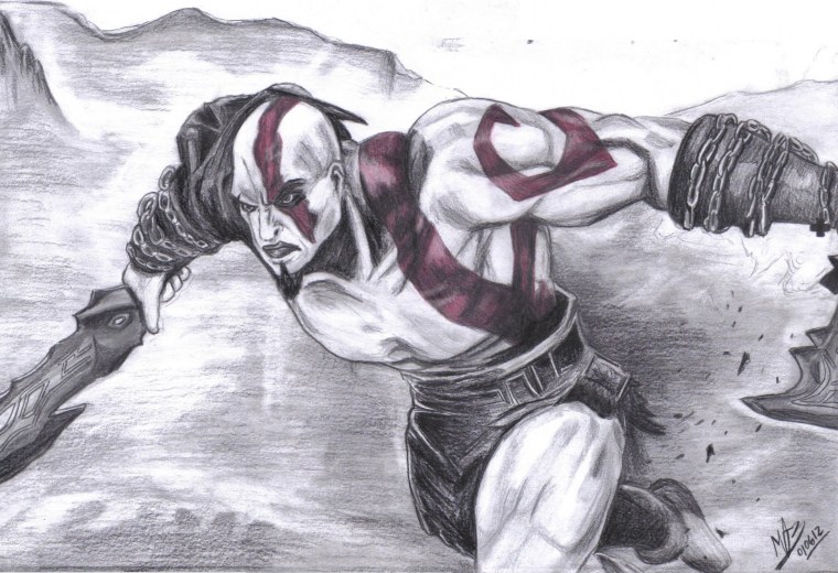 Кратос карандашом