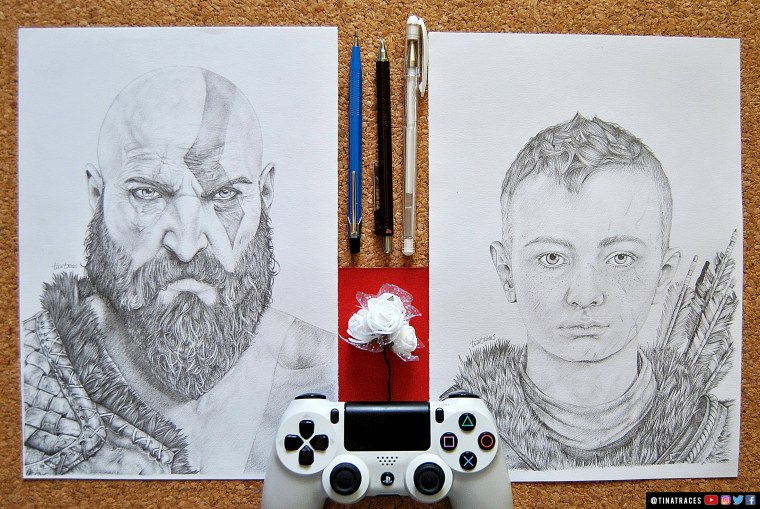 Кратос портрет арт