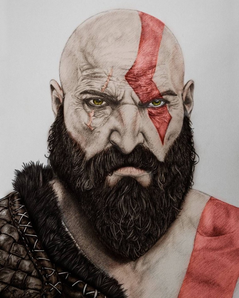 Кратос God of War 2018 скетчи