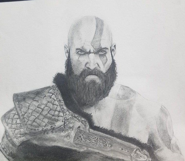 Кратос раскраска God of War 4