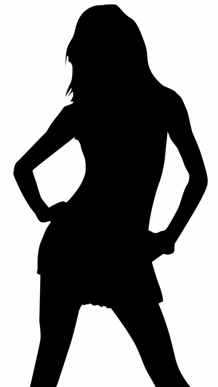 Черная фигура девушки