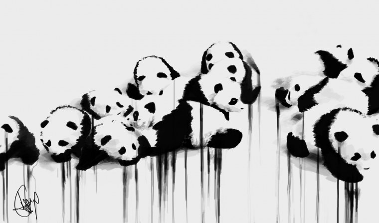 Две панды арт