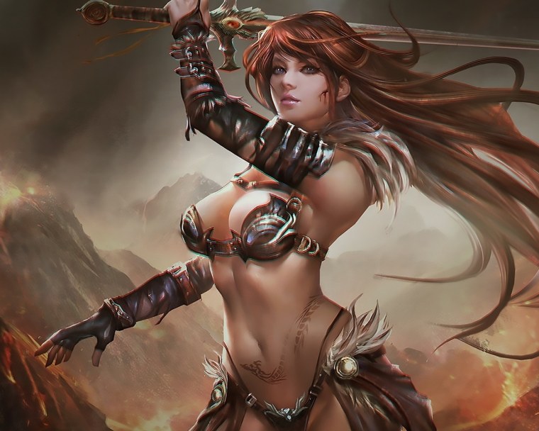 Девушка воин фэнтези