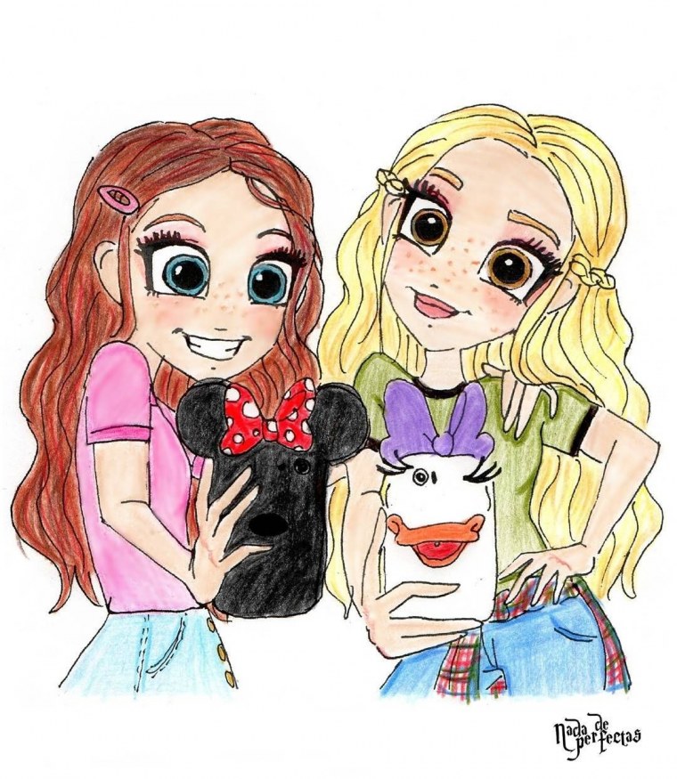 Подруги в мультяшном стиле