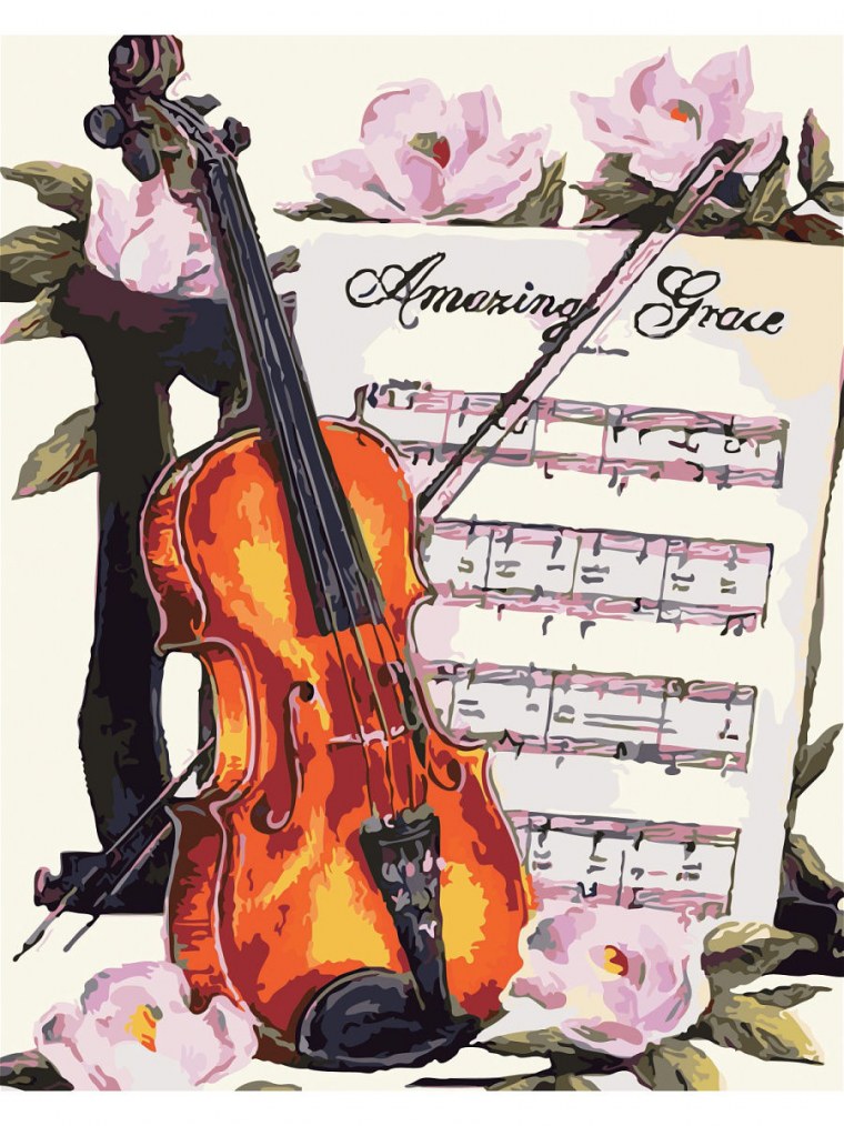 Открытка со скрипкой