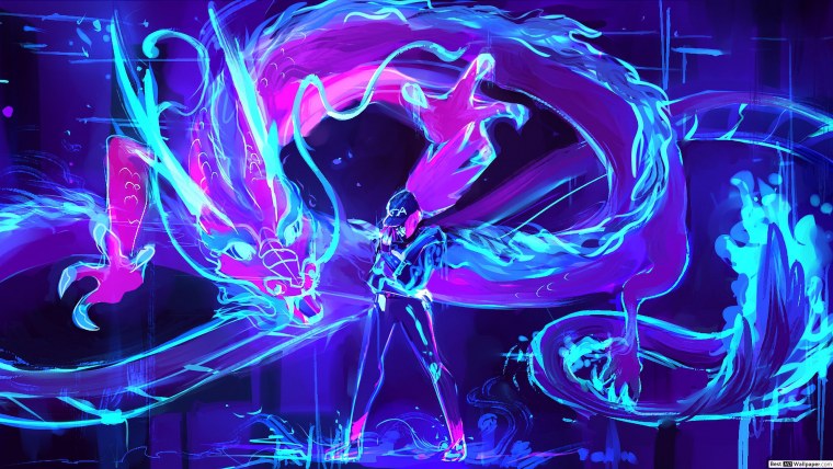 League of Legends Акали неон