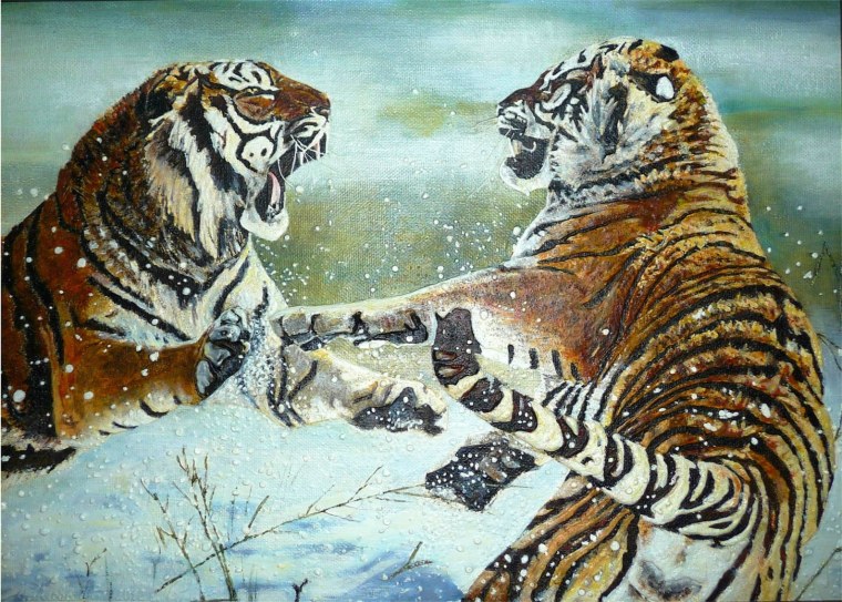 Алмазная мозаика тигрица