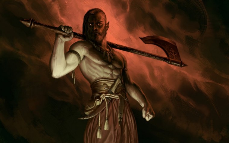 Воин с двуручным топоров