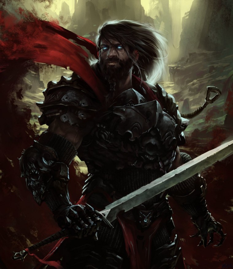 Фэнтези воин арт двуручник