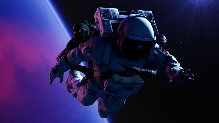 Космонавт в открытом космосе